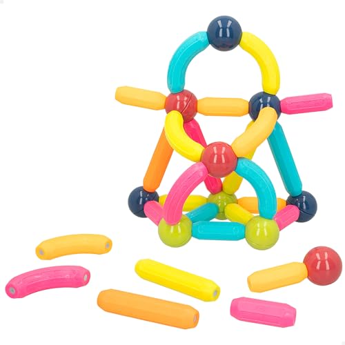 ColorBaby Magnetisches Konstruktionsspiel, 36 Teile, magnetische Bausteine, Lernspielzeug mit geometrischen Figuren, Magnetspiele für Kinder ab 3 Jahren, 47417 von COLORBABY