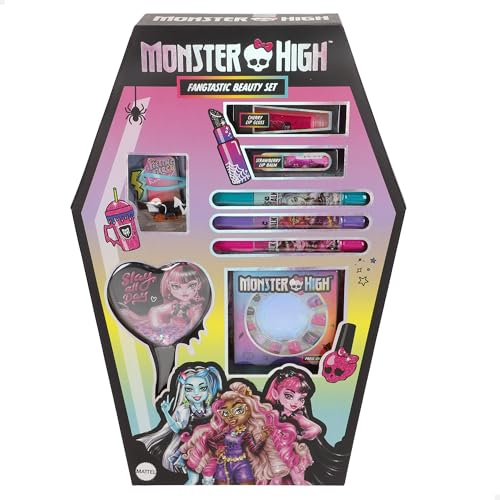 ColorBaby Monster High Beauty-Set, Bürste, Tattoos, künstliche Nägel, Pinzette und Haargummi, farbige Haarkreide, Selbstklebende Ohrringe, Glanz und Lippenbalsam, Kinder-Make-up, ab 3 Jahren ColorBaby Monster High Beauty-Set, Bürste, Tattoos, künstliche Nägel, Pinzette und Haargummi, farbige Haarkreide, Selbstklebende Ohrringe, Glanz und Lippenbalsam, Kinder-Make-up, ab 3 Jahren von COLORBABY