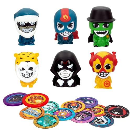 ColorBaby Supermasked 48084 Minifiguren mit Tassen und Powerdiscs, Mini-Supermasked, Superhelden-Figuren, Kinderspielzeug, Minipuppen, Geschenke für Kinder (48084), 6 Stück von COLORBABY