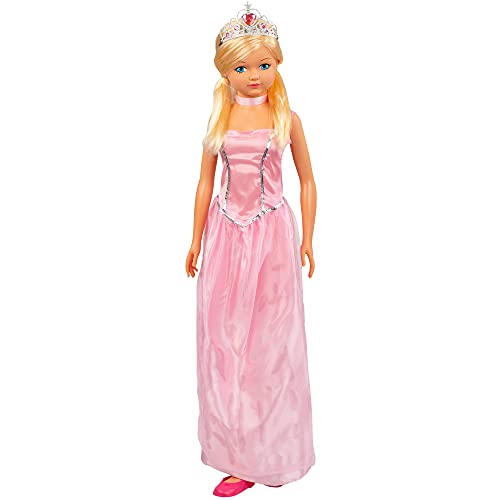 ColorBaby 43993 - Große Puppe, Prinzessin, Spielzeug für Jungen und Mädchen, 3 Jahre, zum Frisieren, beweglich, Schuhe, Krone, Prinzessin Maria, Höhe 105 cm von COLORBABY