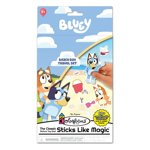 Colorforms Bluey Travel Kit - Stick Like Magic - The Show Bluey Scenen & Teile zum Erzählen fantasievoller Geschichten und Spiele - Ideal für Reisen - Ab von COLORFORMS