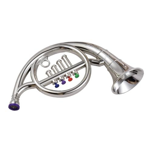 COMETX Horn Französisches Horn mit 4 Farbcode-Tasten Kinder Musik Ateminstrumente Umweltfreundlich ABS Früherziehung Mimik Horn für Kinder Babys von COMETX