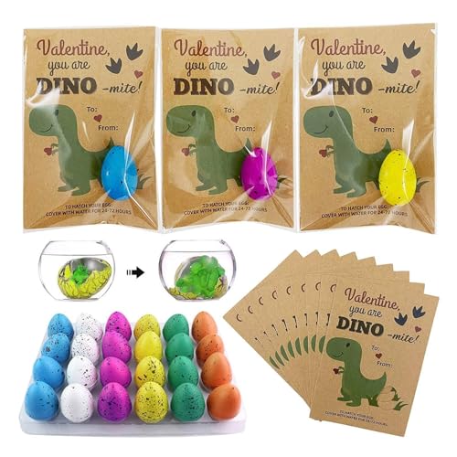 Dinosaurier-Ei - Schlüpfendes Dinosaurier-Ei | Dino Brutei Spielzeug | 24er-Pack Schlüpfendes, Wachsendes Dinosaurier-Spielzeug | Dinosaurier-Überraschungseier, Partygeschenk Für Kinder | Valentinstag von COMFOLIVING