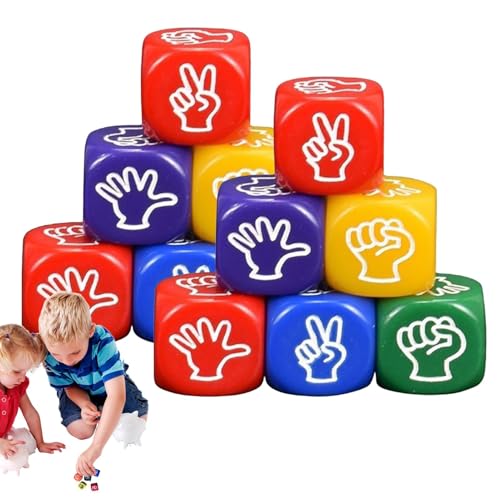 Spielwürfel-Set – Finger-Ratespielwürfel | Lern-Finger-Ratespiel Würfel | Raten Finger Stein Papier Schere Spiel | Lustige Finger-Ratewürfel, 6-seitige Spielwürfel für Freunde von COMFOLIVING