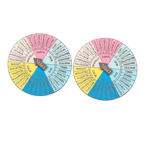 COMNESTBI 2 Stück Emotionsrad-Abzeichen Farbkreis Räder für Wagen mentale Farbkarten zubehör Metalldekoration Plattenspieler plattenträger Deko-Gefühlsrad Metall-Emotion-Rad- Legierung von COMNESTBI