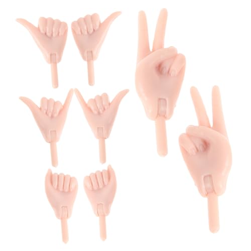 COMNESTBI 4 Paar Puppenhand Set Zubehör Puppen Bastelbedarf Puppenteile Kreatives Miniatur Kleine Hände Puppenherstellung Handspielzeug Plastikpuppe DIY Zubehör Spielzeughand von COMNESTBI