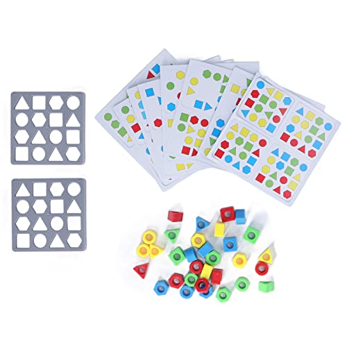 2 Sets Farblich Passendes Puzzle mit Glockenkarten, Montessori-Aktivitätsspielzeug aus Kunststoff, Lernspielzeug für 3-, 4-, 5- und 6-jährige, und Mädchen von COMTERVI