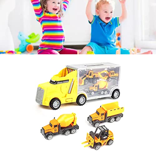 COMTERVI 3-teiliges Transporter-Autotransporter-LKW-Spielzeug, Autos, Mini-Set, Autotransporter, Kinderspielfahrzeuge, Modell für Kleinkinder, und Mädchen (Feuerwehrauto) von COMTERVI