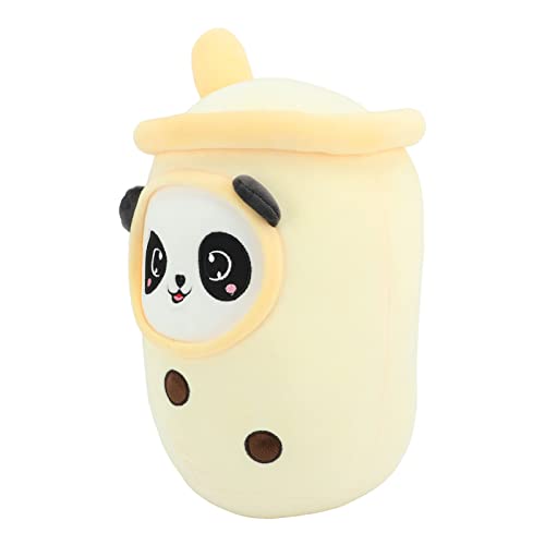 COMTERVI Bubble-Milchtee-Puppenspielzeug, Bequemes und Niedliches Kissen, Plüsch-Milchtee-Tasse, Weiches Baumwollkissen, Plüschtier, Milchtee-Tasse, Plüschkissen (Gelber Panda) von COMTERVI