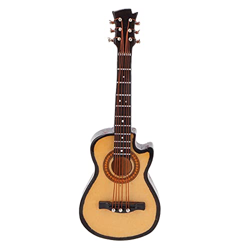 Kleine Gitarre mit Ständer und Koffer, Nachbildung Einer E-Gitarre, Musikinstrument, Mini-Gitarrenmodell Zum Sammeln, Heimdekoration (10 cm große Cutaway-Gitarre) von COMTERVI