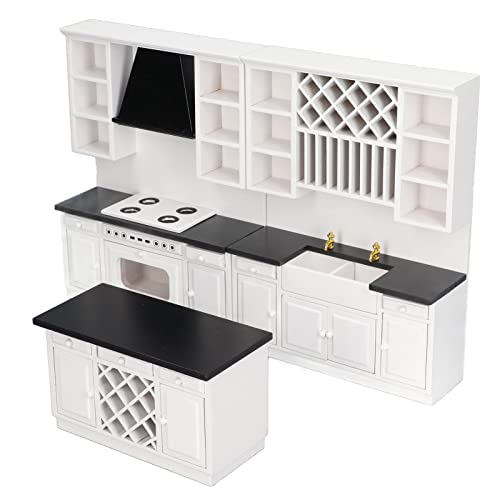 Puppenhaus-Küchenschrank-Set, Maßstab 1:12, Niedlicher Mini-Miniaturschrank, Rollenspielmodell, DIY-Dekorationszubehör für Puppenhaus von COMTERVI