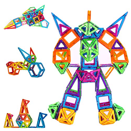 CONDIS Magnetische Bausteine 114 Teile, Magnetspielzeug Magnetbausteine Magnet Spielzeug Magnetspiele für Kinder Geschenk ab 3 4 5 6 7 8 Jahre Junge Mädchen Bauklötze Kinderspielzeug von CONDIS