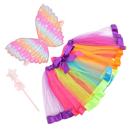 CONGARTENO 1 Satz Flügel verkleiden Requisiten Halloween-Requisiten Mädchen fliegender Flügel Kostüm halloween costume halloween kleidung Cosplay schöner Zauberstab Kinder-Outfits Tuch Rosa von CONGARTENO