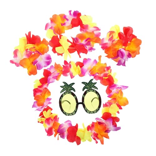 CONGARTENO 1 Satz Hawaiianische Lei Tropisches Stirnband Luau-partydekoration Ananas-brille Hawaiianische Party-foto-stütze Luau-partyzubehör Hawaiianische Partyartikel Blumenstirnband Tuch von CONGARTENO