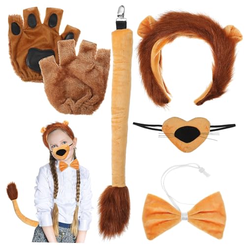 CONGARTENO 1 Satz Löwenbekleidungszubehör Dschungelkostüm Halloween-Cosplay-Kostüm Löwen-Cosplay-Outfits Halloween-Cosplay-Zubehör Bausatz Löwen-Kostümzubehör Löwenschwanz-Requisite Garn von CONGARTENO