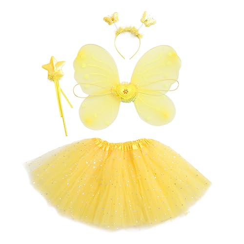 CONGARTENO Mädchen Fee Kleid Kit Schmetterling Flügel Tutu Rock Party Kleid Cosplay Kostüme von CONGARTENO