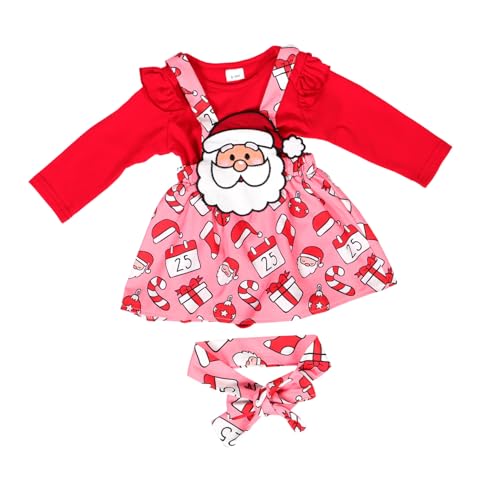 CONGARTENO 1 Set Kleinkind Baby Mädchen Träger Hosenträger Rock Overalls Kleid Outfit Strampler Kleid 6-9 Monate Neugeborene Röcke Set Weihnachtsoutfit Für Baby Mädchen von CONGARTENO