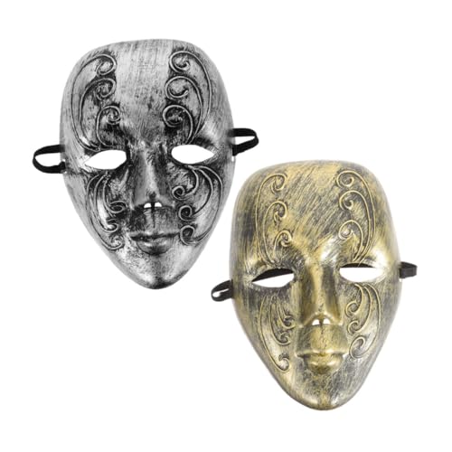 CONGARTENO 2 Stück Vollgesichtsmaske Für Maskerade-events, Bequeme Gesichtsmaske, Venezianische Maske, Maskerade-maske, Vintage-stil, Einzigartige Vollgesichtsmaske von CONGARTENO