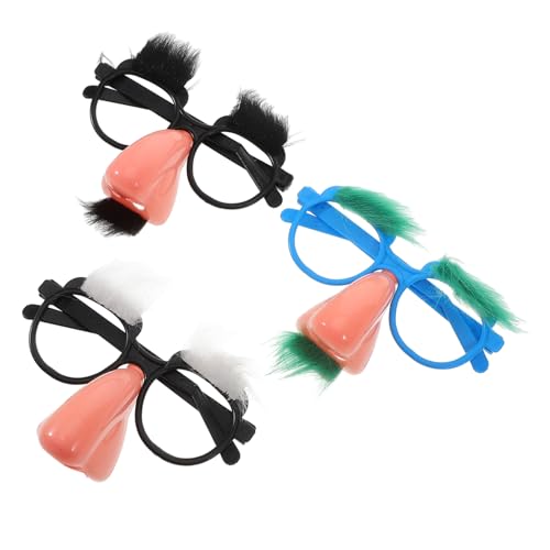 CONGARTENO 3 Stück Lustige Requisiten Brille Clown Brille Lustige Kostüme Verrückte Sonnenbrille Weihnachtsfeier Sonnenbrille Lustige Sonnenbrille Brille Foto Requisiten Lustige von CONGARTENO