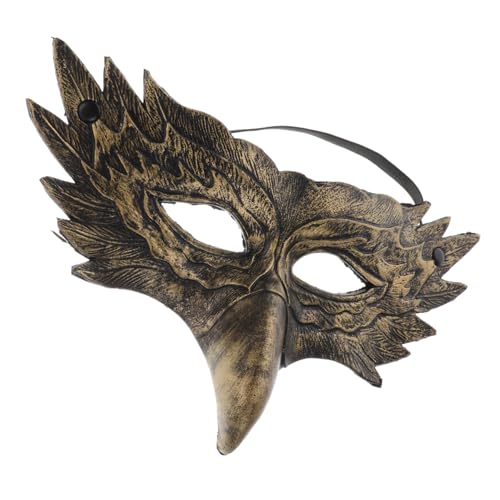 CONGARTENO Halloween-tiermasken Fuchsmaske Halloween-party-accessoire Tierkostüm-requisite Gruselige Vogel Kostümzubehör Adler-kostümmaske Halloween-3d-tiermaske Golden Pu- von CONGARTENO