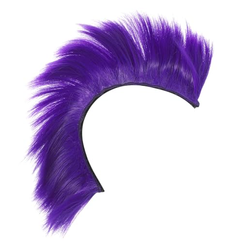 CONGARTENO Helm Perücke Helmhaarflecken Perücken Polster Für Fahrradhelme Piratenhut Mohawk-Helm Selber Machen Cosplay-perücke Perücke Cosplay Helmpolster Zubehör Hochtemperaturdraht Violett von CONGARTENO