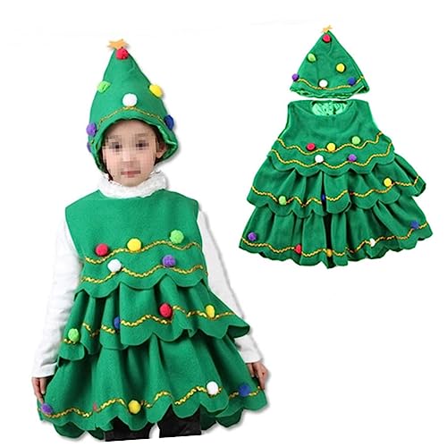 CONGARTENO Kostüme für Bühnenshows weihnachtskleider kinder weihnachtskleider für kinder Weihnachtsbaum-Outfit weihnachtsbaum kleid Kinderhüte Kinderkommode Bühnenkostüme für Kinder Green von CONGARTENO