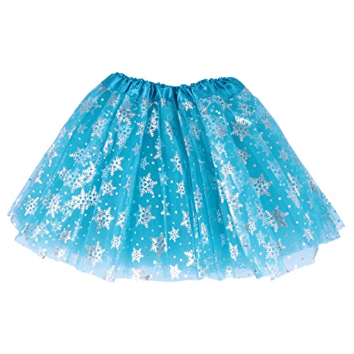 CONGARTENO Schneeflockenrock Für Feenflügel Halloween-rock Tutu-rock Halloween-kostüme Für Mädchen Tüllrock Für Mädchen Neonkleidung Für Tüllkleid Für Mädchen Polyester Blue von CONGARTENO