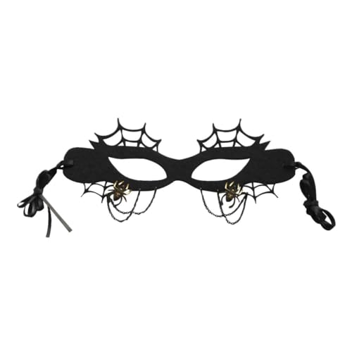 CONGARTENO Spinnennetz Maske Venezianische Partymasken Maskerade Outfits Maskendekor faschingsaccessoires fasching accessoires kleidung Rollenspiel-Maske Party-Masken- Eisenkette Black von CONGARTENO