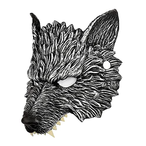 CONGARTENO Werwolf-maske Halloween-cosplay Monstermaske Kindermaske Tierische Maske Maskerademaske Für Männer Halbgesichtsmaske Wolfskostüm Tiergesicht Kostüm Halloween-maske Black Pu-schaum von CONGARTENO