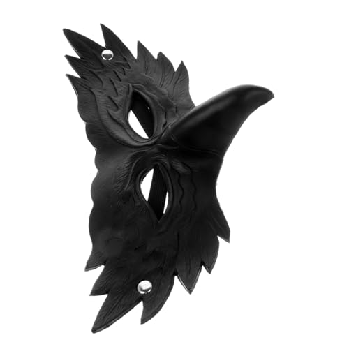 CONGARTENO Wolfsmaske Halbgesichts-Fuchsmaske Adler-Cosplay- Krähenmaske Halloween-Cosplay- Adler-Halbmaske Karnevalsmaske Tiere Maskerade- Foto-Requisite PU- Black von CONGARTENO