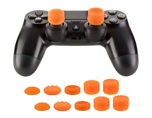 CONTROLLER PLANET® PRO-Aiming Stick Aufsätze [10er Set] für PS4 (Orange) | Analogstick Schutzkappen Thumbstick Grips + erhöhte Controller Aufsätze für bessere Präzision von CONTROLLER PLANET