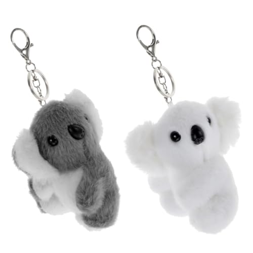 COOLHIYA 2 Stück Plüsch Koala Schlüsselanhänger Gefüllte Koala Puppen Dekorative Taschenanhänger Süßes Tier Spielzeug Für Kinder Und Schultüte von COOLHIYA