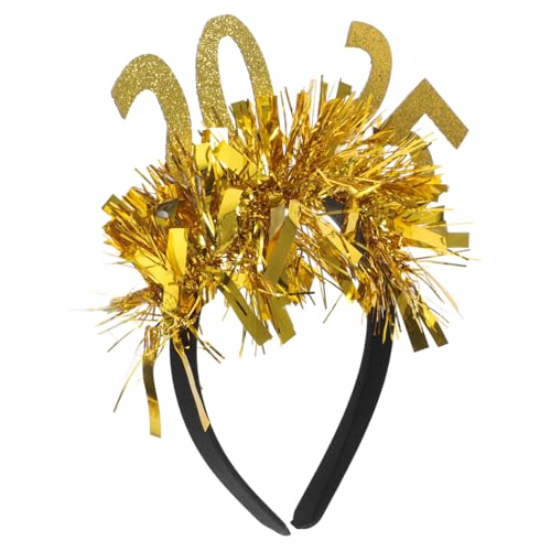 COOLHIYA 2025 Haarschmuck für das neue Jahr Frohes neues Stirnband festival haarschmuck silvester haarschmuck Stirnbänder Neujahrs-Stirnband für Erwachsene Party-Kopfschmuck Grüßer von COOLHIYA