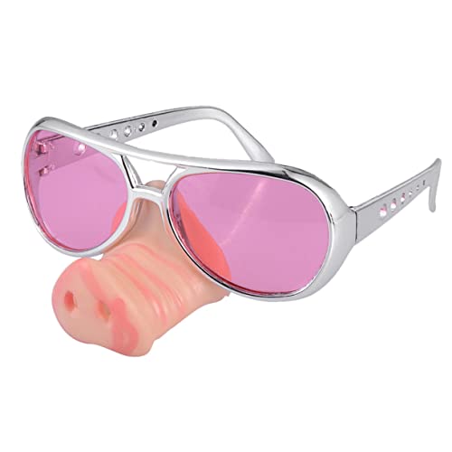 COOLHIYA 2st Brille Mit Schweinenase Sonnenbrille Mit Falscher Schnurrbart Und Brille Brillen Brille Maske Lustige Halloween-brille Cool Lustige Brille Ding Lustige Partybrille Zubehör von COOLHIYA