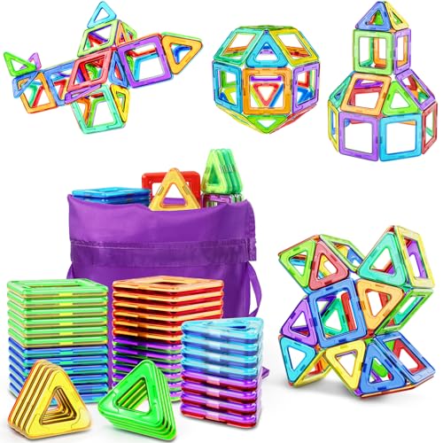 COOLJOYA Magnetische Bausteine| 40 Teile Magnetbausteine Magnete Kinder | Magnetspielzeug Tiles | Magnet bausteine für Spielzeug ab 3 4 5 6 Jahre Kinder Jungen und Mädchen Geschenk von COOLJOYA