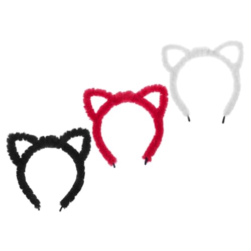 COOPHYA 3St Stirnband mit Katzenohren Tierohr Stirnband Weihnachtsfeier Gefälligkeiten Kopfhörer Headset Plüsch Haarband Tiere Kopfschmuck Cosplay Kopfbedeckung von COOPHYA