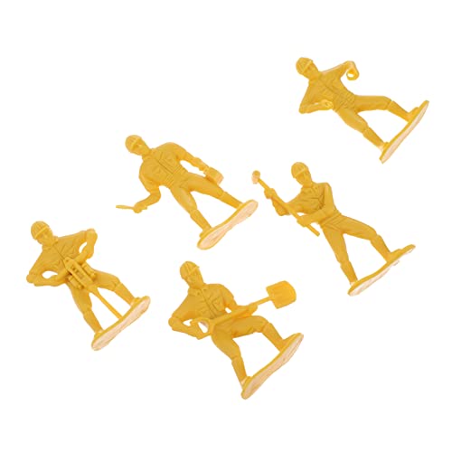 COOPHYA 45st Mikro-landschaftsverzierung Bauzeichen Spielzeug Miniaturszenenfiguren Miniaturfiguren Baumodell Spielzeug Miniaturmenschen Engineering-Menschen-Figuren Plastik Yellow von COOPHYA