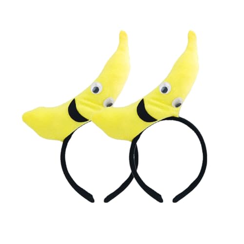 COOPHYA Plüsch-Haarbänder Hawaii Haarreifen Haarband Früchten bescherungg schönes Fruchthut Haarschmuck für Damen Halloween Kopfbedeckung Banane Gemüse Zubehör von COOPHYA