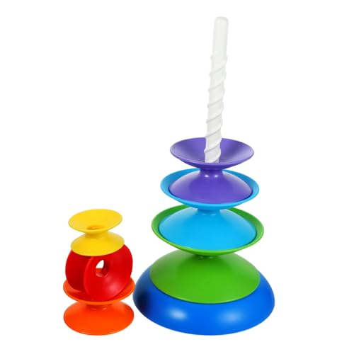 COOPHYA Regenbogenrad Balancierspiel für Kreisspielzeug stapeln Babyspielzeug interaktive Spiele für Kid Toys Stapelring Farblernspielzeug Plastik Colorful von COOPHYA