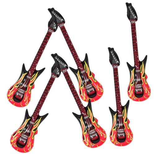 18 STK Aufblasbare Gitarre Instrument Aufblasbare Trommel Gefälschte Gitarre Kinder-Ukulele-Spielzeug Explosionsgitarren Für Erwachsene Aufblasbare E-Gitarre Kinder Dekor PVC CORHAD von CORHAD