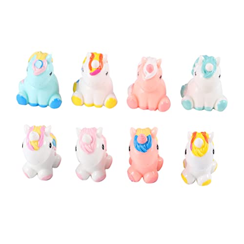 8St Einhorn-Dekoration Stundenminiatur Terrarium dekor Mini-Dekor Sammelfiguren Minifiguren cute decor wohnzimmerdeko Niedliche Dekoration Miniaturfiguren Miniatur-Ornamente CORHAD von CORHAD