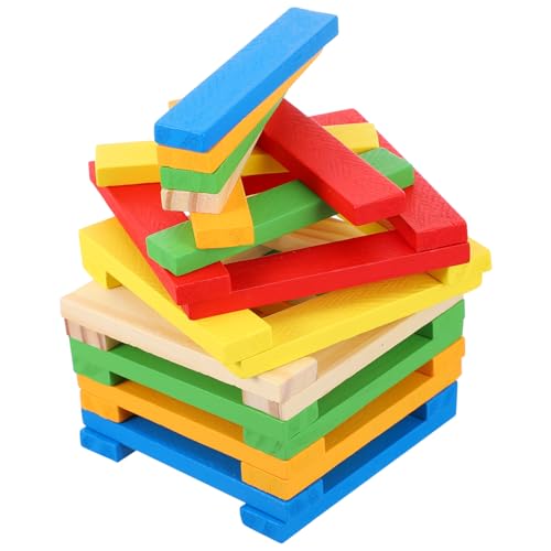 CORHAD 1 Holzblock Kinder Holzspielzeug Kinder Puzzle Gehirnspielzeug Montessori-Lernspielzeug Kleinkindspielzeug Stapler Spielzeug Holzbausteine Bausteinspielzeug hölzern Colorful von CORHAD