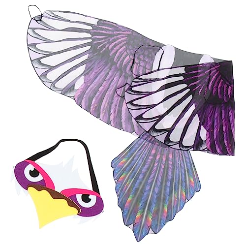 CORHAD 1 Satz Adlerflügel Adlerkostüm für Kinder Junge Cosplay Adler Kostüm Vogelkostüm Flügel Möwe Halloween Costume Halloween Kleidung Flügel für Kinder Foto-Requisite Chiffon Violett von CORHAD