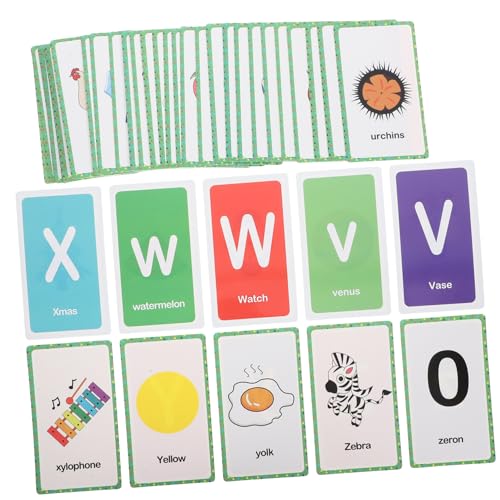 CORHAD 1 Satz Alphabet-Karten Karteikarten Lernen Alphabet-lernkarten Spielkarten Lernkarten Englisch Kinderzubehör Bildungskarten Nummer Flash-Karten Buchstaben-lernkarten Papier von CORHAD