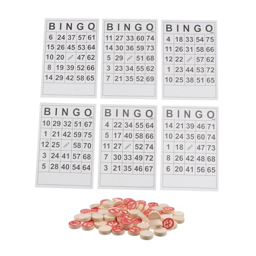 CORHAD 1 Satz Bingo-Spiel Lotto-Brettspiel Bingo-Schachspiel Russisches Volksbingo Tambola-Kit interaktives Spielzeug kinderspiel spielzeuge Bingo Schach Spiel Schach hölzern Weiß von CORHAD