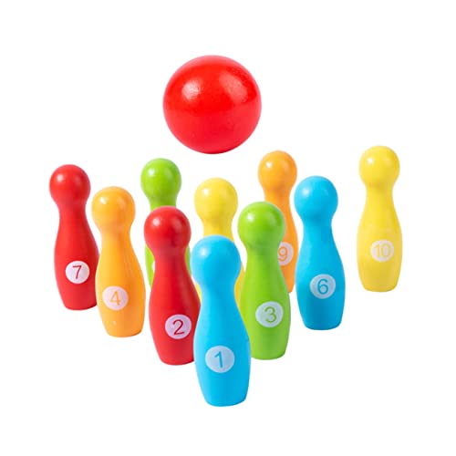 CORHAD 1 Satz Bowling Sportspielzeug Für Kleinkinder Spielzeug Für Kinder Outdoor-spielsets Für Kleinkinder Pädagogisches Sportspielzeug Lernspielzeug Für Kleinkinder Hölzern Colorful von CORHAD