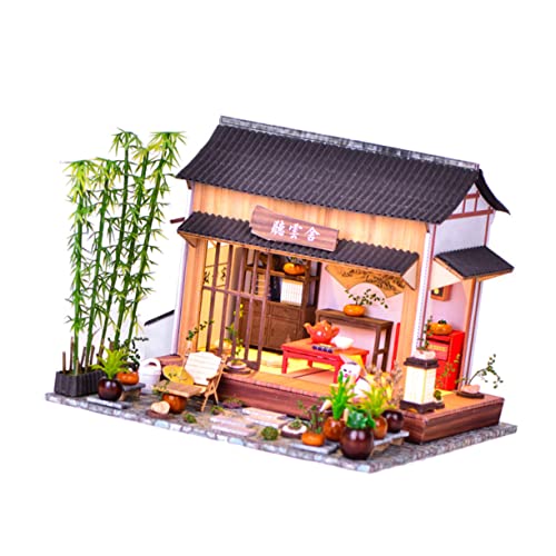 CORHAD 1 Satz DIY Chinesischer Innenhof 3D- -Puzzle Hausmodell Im Chinesischen Stil DIY Schmuck Miniaturbausatz Mini-Spielzeug Miniaturmöbel Miniaturhaus Miniaturen Spielzeuge Holz von CORHAD