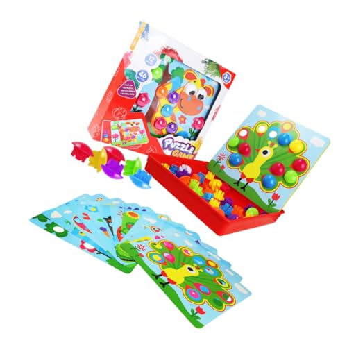 CORHAD 1 Satz DIY Spielzeug Für Kinder Tierisches Steckbrett Pilz-Puzzle Steckpuzzle Für Kinder Puzzlespiele Stapeln Tierisches Steckpuzzle Steckbrett-Puzzle Stapelspiele Spielzeug Abs von CORHAD