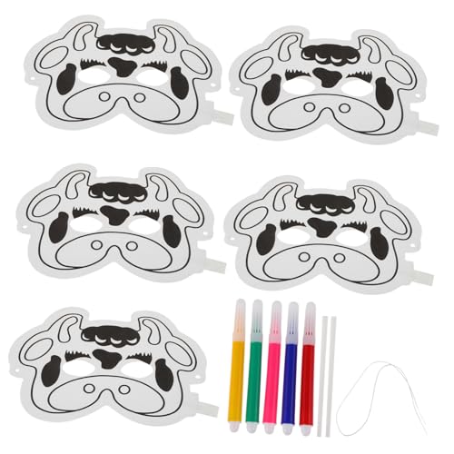 CORHAD 1 Satz Doodle-ballonmaske Leere Maskerade Tiermasken Für Kinder Unbemalte Dschungeltiermaske Kinder-cosplay-maskerade-maske Diy-tiermasken Zum Ausmalen Diy-partymaske Weiß Glasur von CORHAD