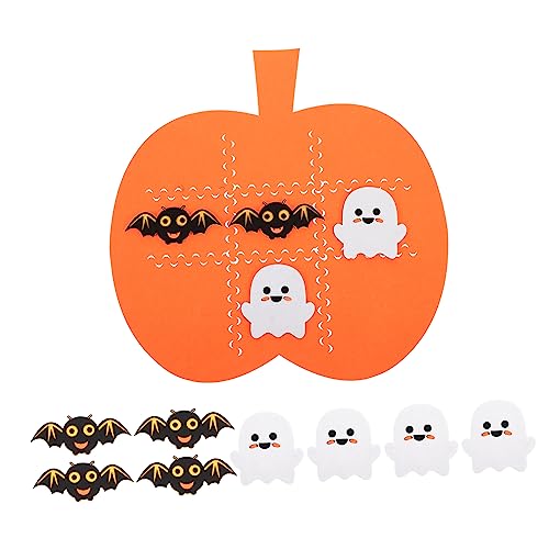 CORHAD 1 Satz Halloween Filz Matte Halloween-Brettspiel Kürbis-Brettspiel Denkspiel Halloween Pumpkin halloweenkürbis Gespenster Partyzubehör Puzzle-Brettspiel für Kinder gefühlt Orange von CORHAD